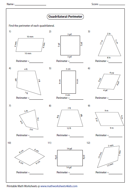 Types Of Quadrilaterals Worksheet Pdf