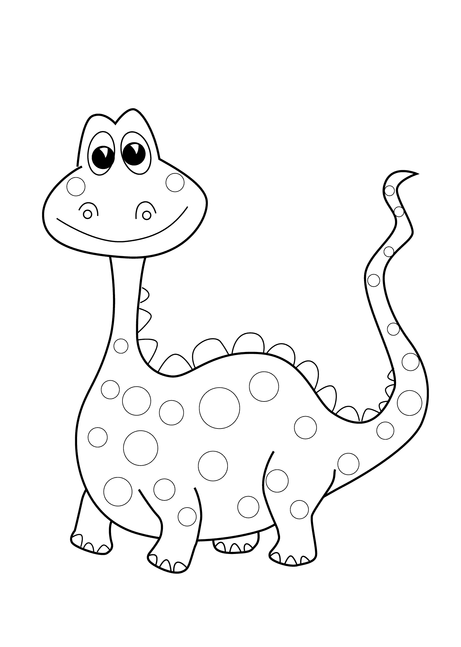Simple Dinosaur Coloring Pages For Kids