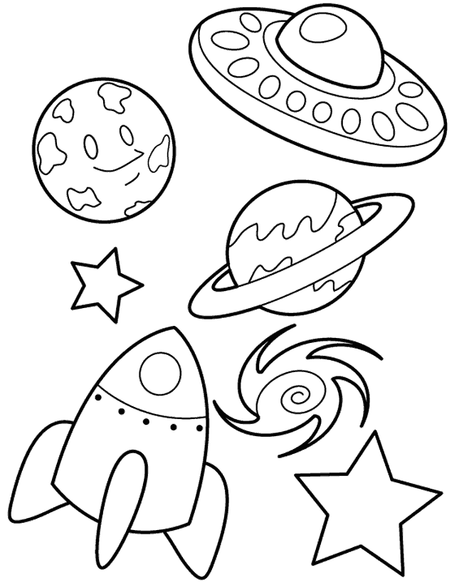 Printable Coloring Pages For Kids Space
