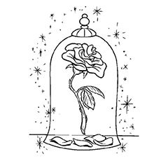 Printable Beauty And The Beast Rose Coloring Pages