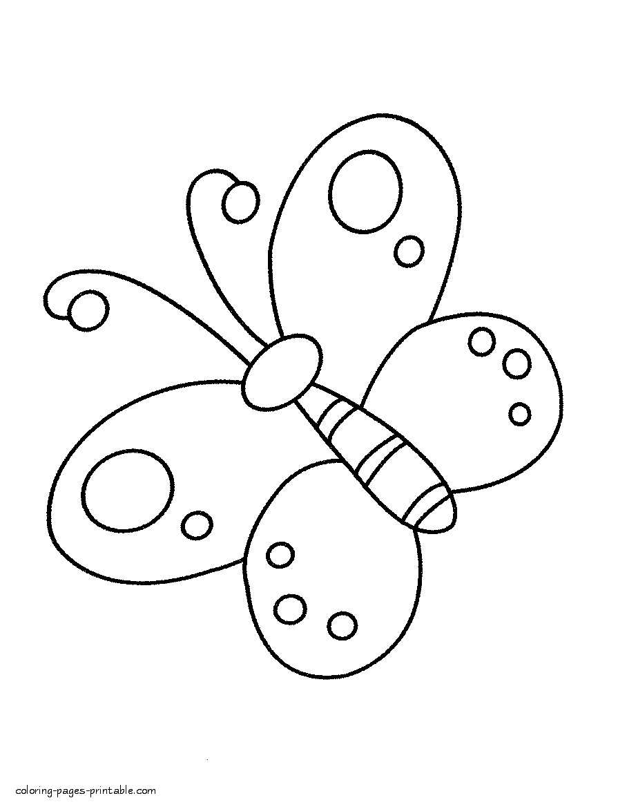 Easy Butterfly Coloring Pages For Kids