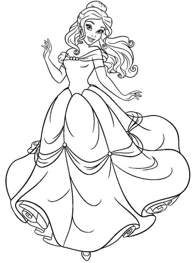 Beauty And The Beast Princess Belle Coloring Pages