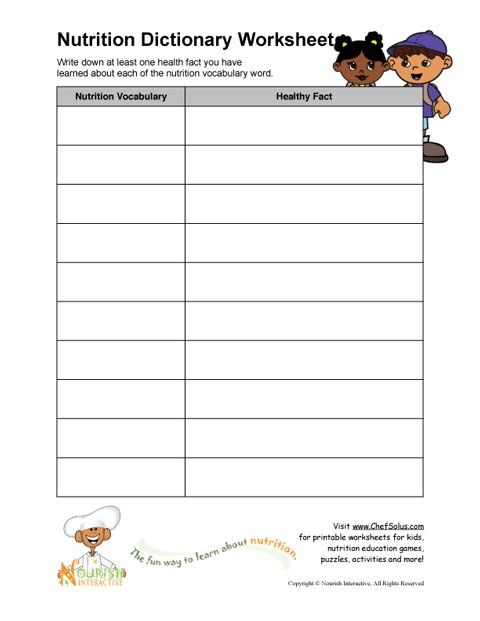 Health Education Worksheets For Elementary Students
