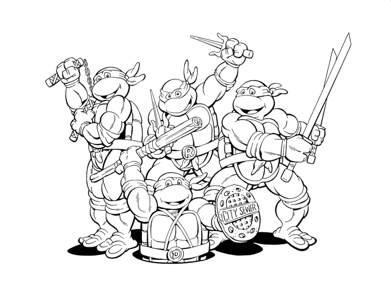 Ninja Turtles Coloring Pages Free Pdf