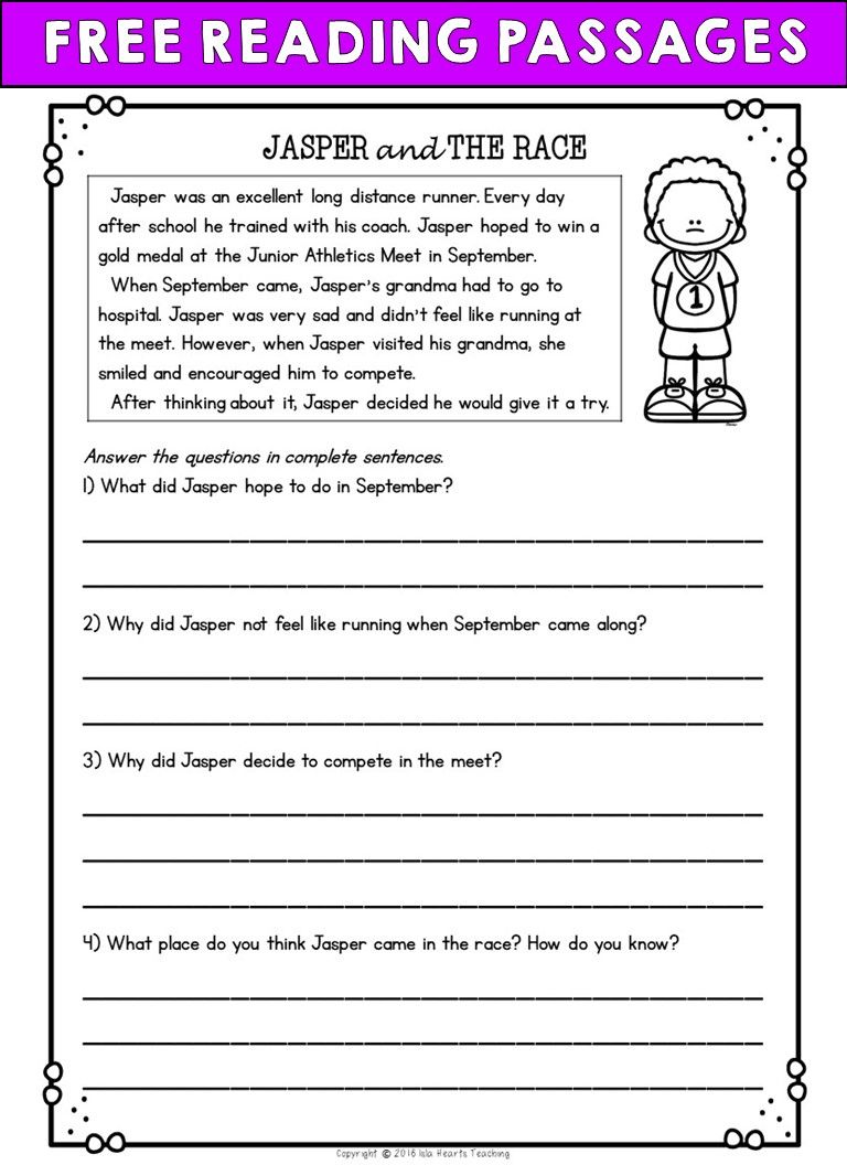 Second Grade Free Printable 2nd Grade Reading Worksheets