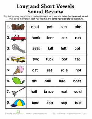 Short Vowel A Worksheets For Grade 1