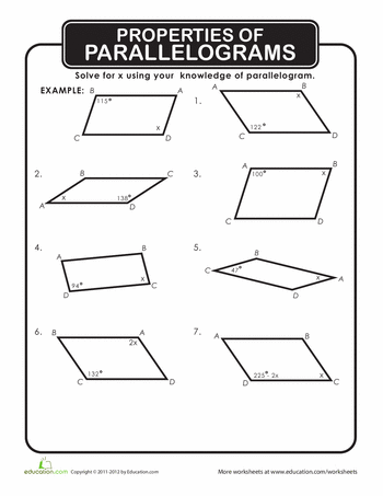 Find The Missing Angle In Quadrilateral Worksheets