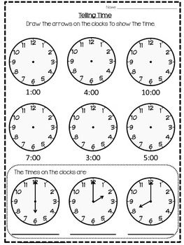 Printable Clock Worksheets For Kindergarten