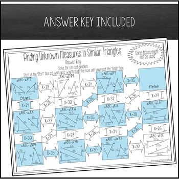 Find The Missing Angle Measure Maze Worksheet