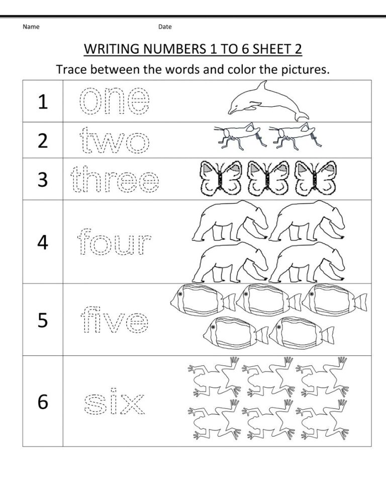 Number 1 Worksheets For Kindergarten Pdf