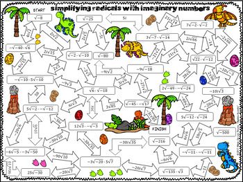 Simplifying Radicals/imaginary Numbers Worksheet Answer Key