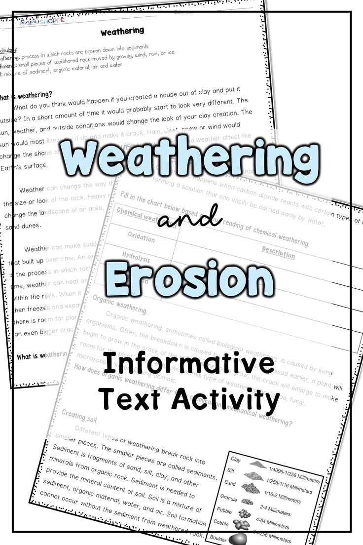 Weathering And Erosion Reading Comprehension Worksheets Pdf