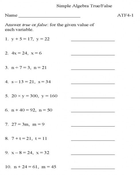 7th Grade Pre Algebra Practice Worksheets