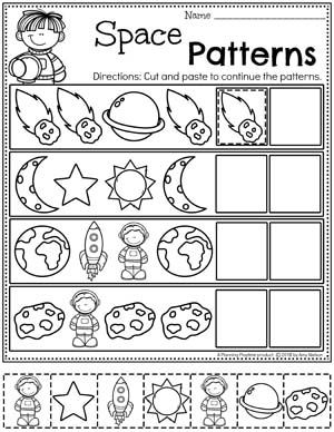 Preschool Space Worksheets Free
