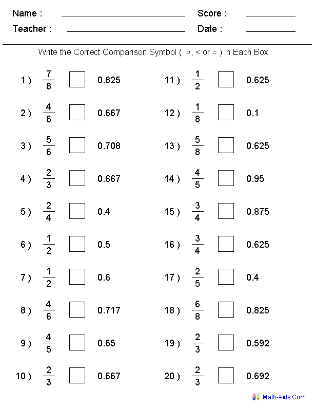 Rational Numbers Worksheet Grade 7 Pdf