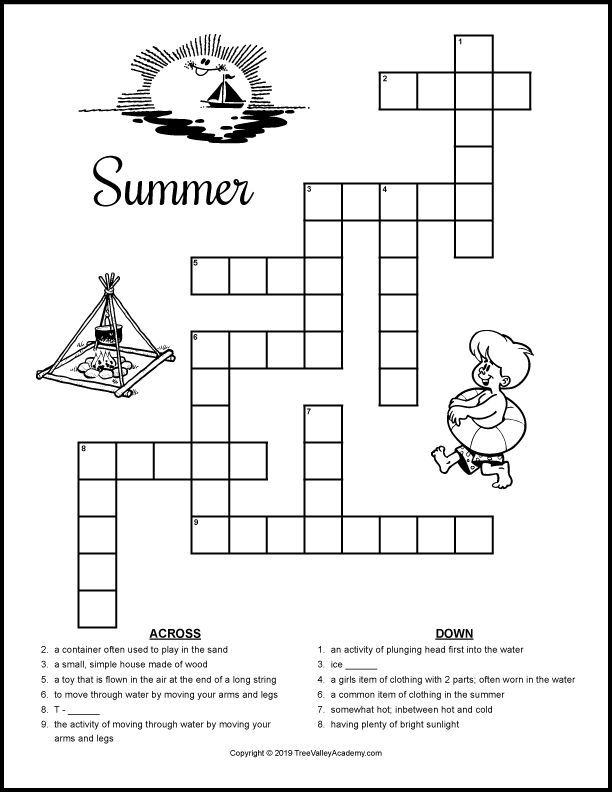 Crossword Puzzle Worksheets For Grade 3
