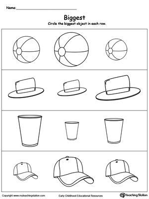 Big And Small Objects Worksheets For Kindergarten