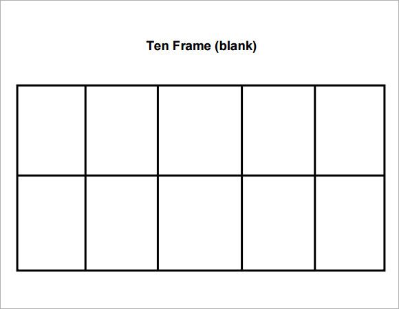 Pdf Free Printable Blank Ten Frame Printable