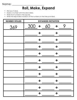 4th Grade 3rd Grade Expanded Notation Worksheets