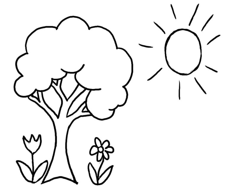 Kindergarten Tree Coloring Pages For Kids