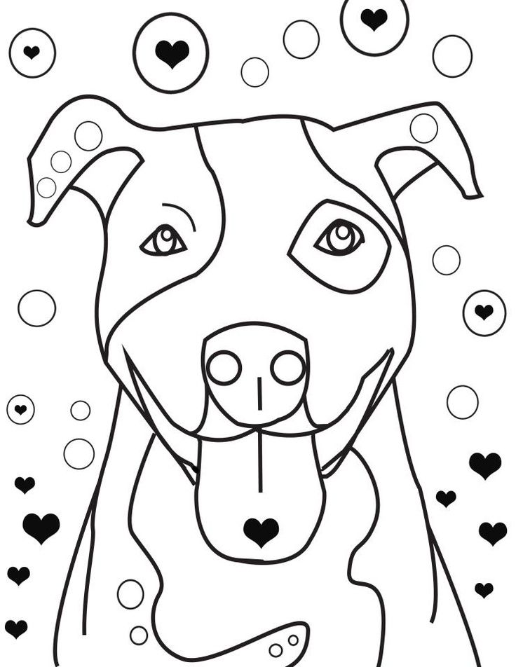 Realistic Pitbull Dog Coloring Pages