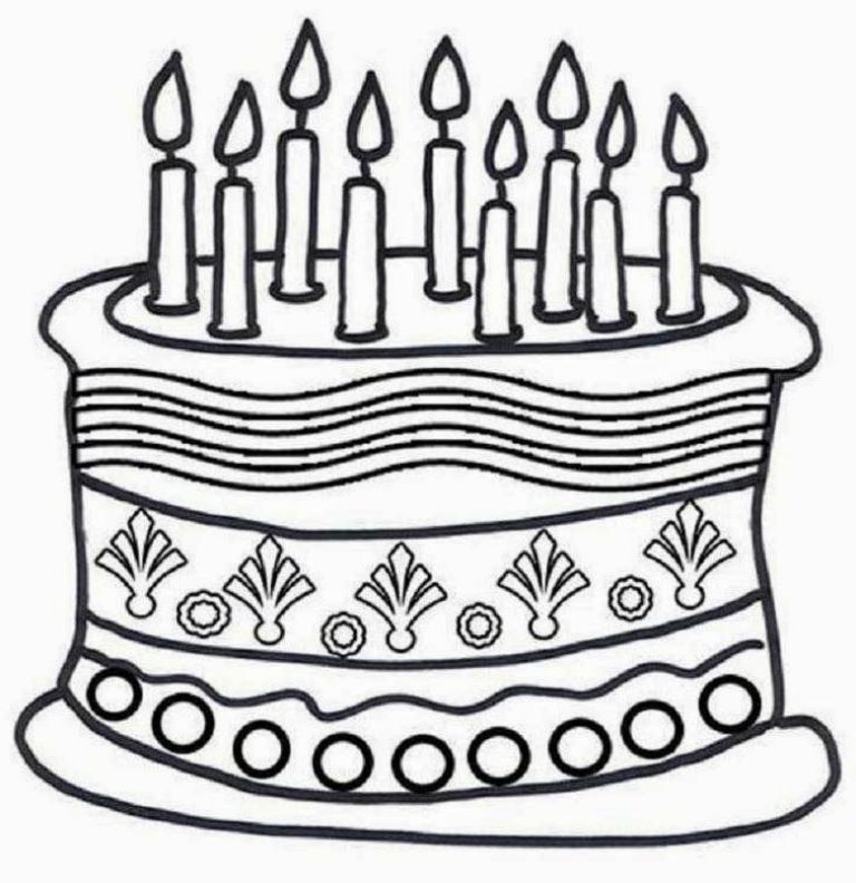 Cute Easy Cake Coloring Pages