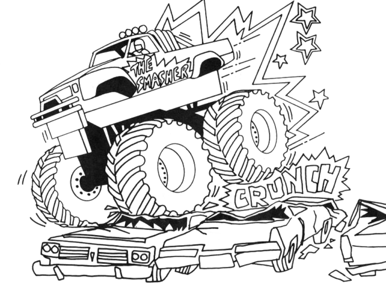 Monster Truck Halloween Coloring Pages