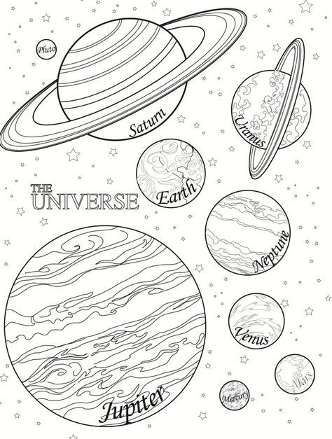 Solar System Outer Space Coloring Pages