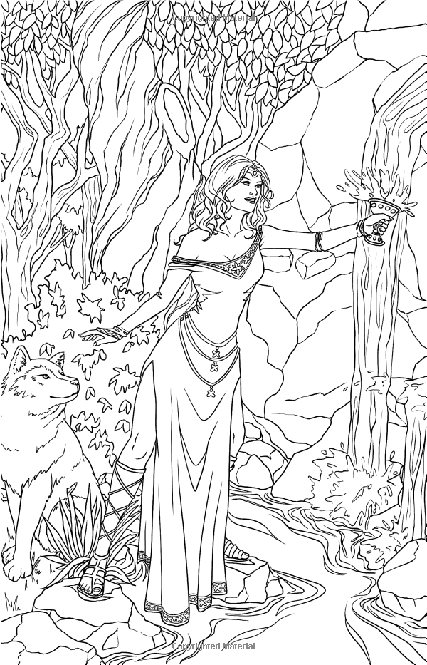 Mythical Female Elf Coloring Pages