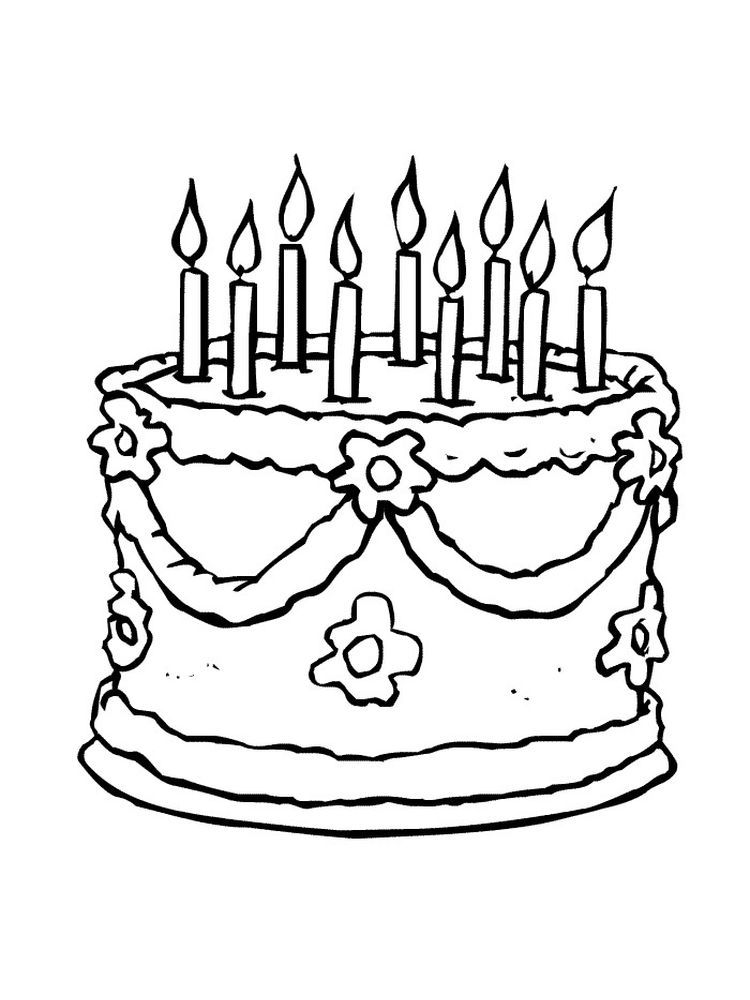 Printable Cute Cake Coloring Pages