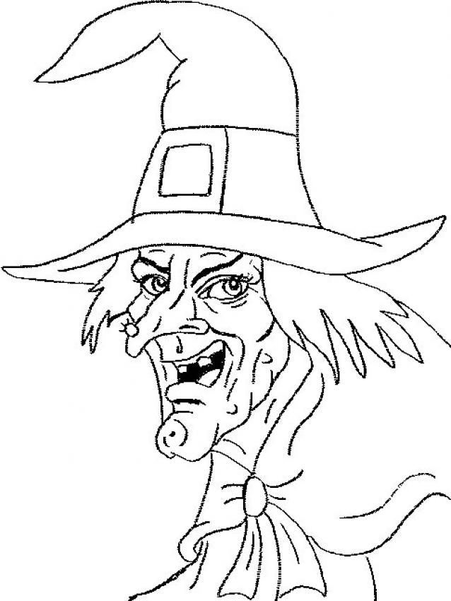 Halloween Coloring Pages Witch Face
