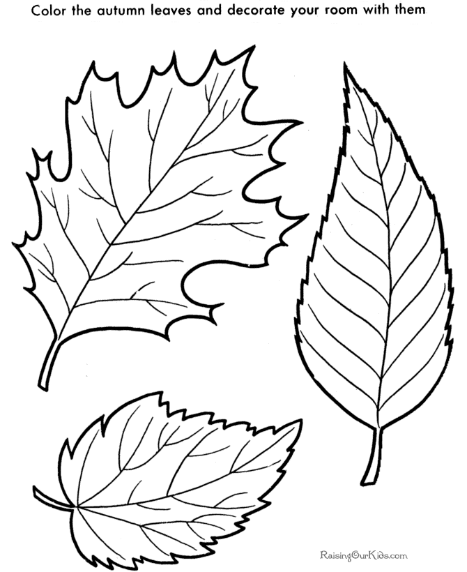Printable Easy Leaf Coloring Pages