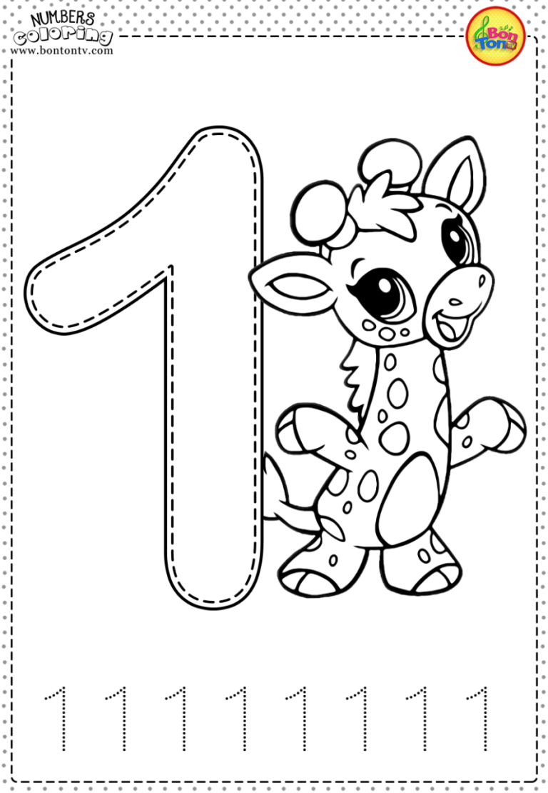 Number 1 Coloring Pages For Preschoolers