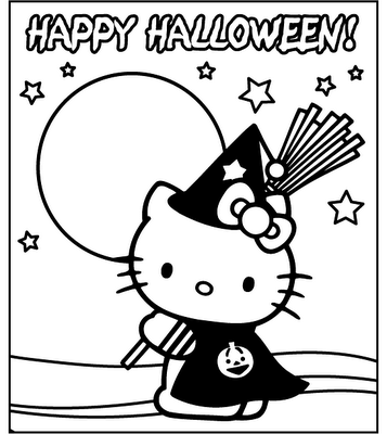 Hello Kitty Halloween Coloring Pages Printable