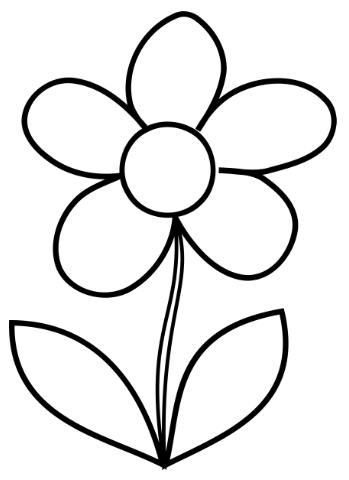 Simple Coloring Pages For Kids Flower