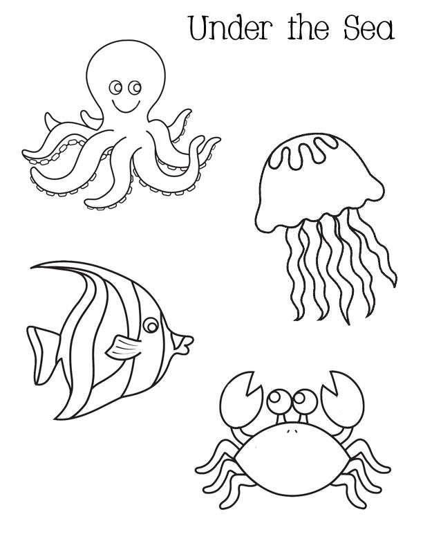 Printable Easy Ocean Coloring Pages
