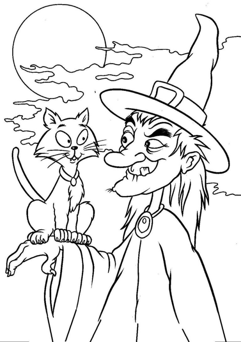 Halloween Coloring Pages Witch Easy
