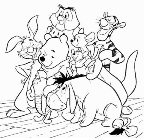 Printable Winnie The Pooh Rabbit Coloring Pages