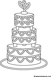 Wedding Cake Easy Cake Coloring Pages