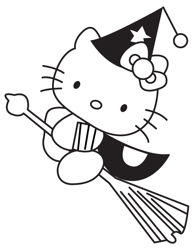 Hello Kitty Halloween Coloring Pages For Kids