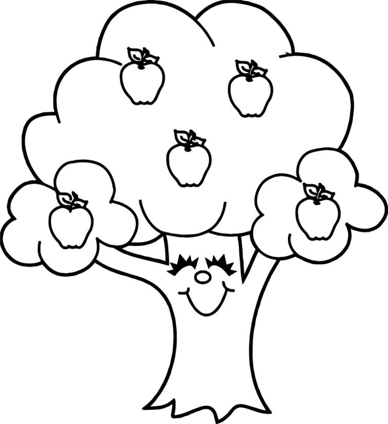 Fall Apple Tree Coloring Pages