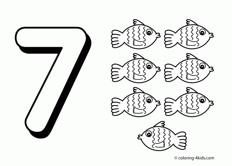 Number 7 Coloring Pages For Preschoolers