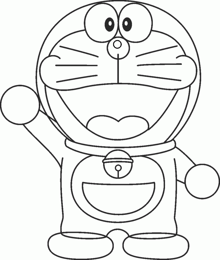 Colouring Doraemon Cartoon Sketch