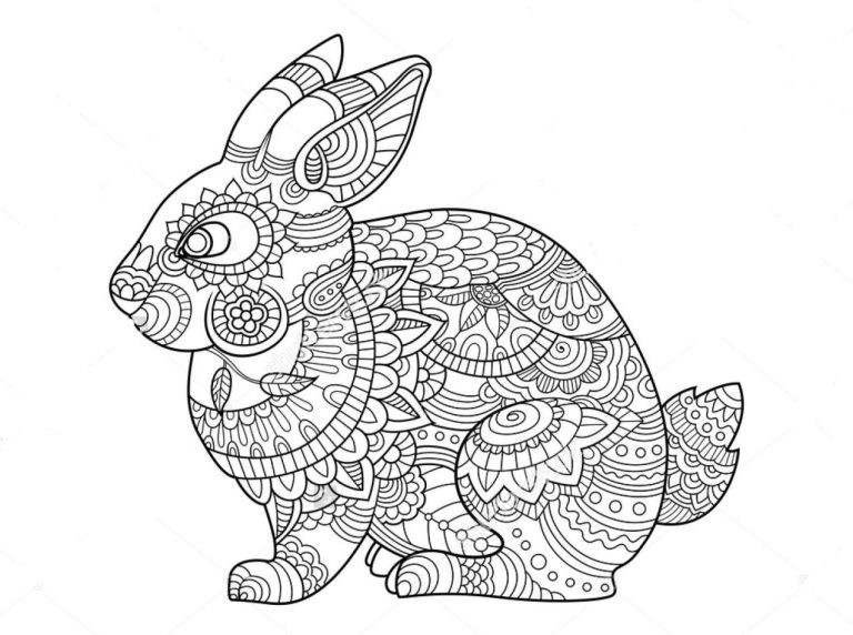 Printable Rabbit Mandala Coloring Pages