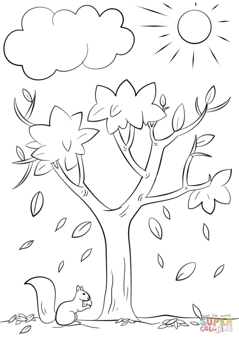 Preschool Fall Tree Coloring Pages