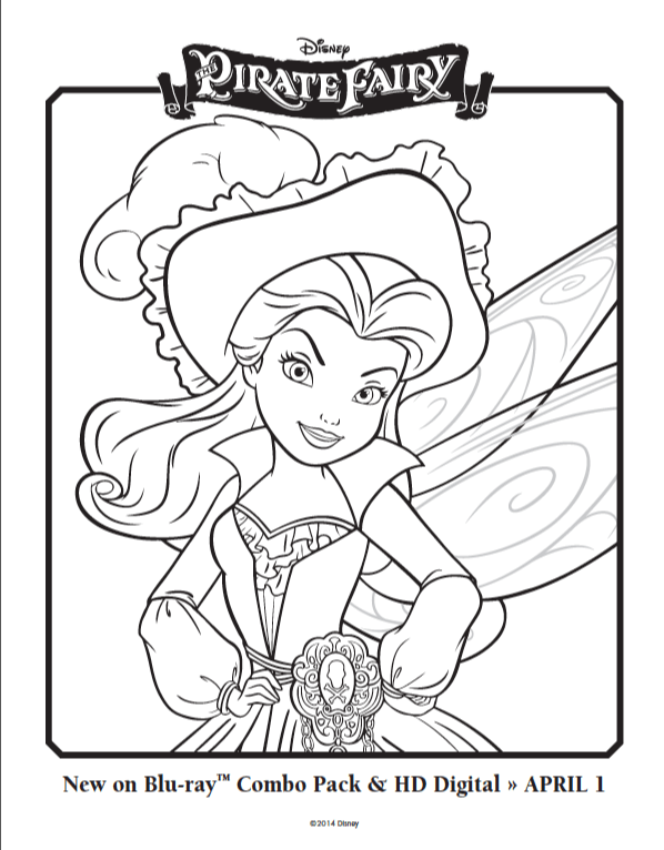 Printable Tinkerbell Pirate Fairy Coloring Pages