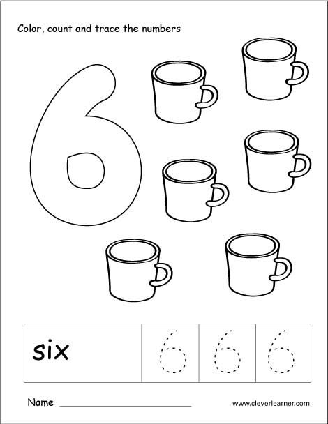 Number 6 Coloring Pages For Preschoolers