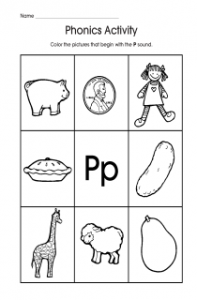 Printable Kindergarten Letter P Worksheets