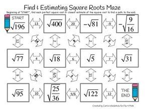 Grade 8 Estimating Square Roots Worksheet Answer Key