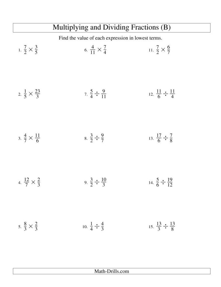 Dividing Fractions And Mixed Numbers Worksheets 6th Grade